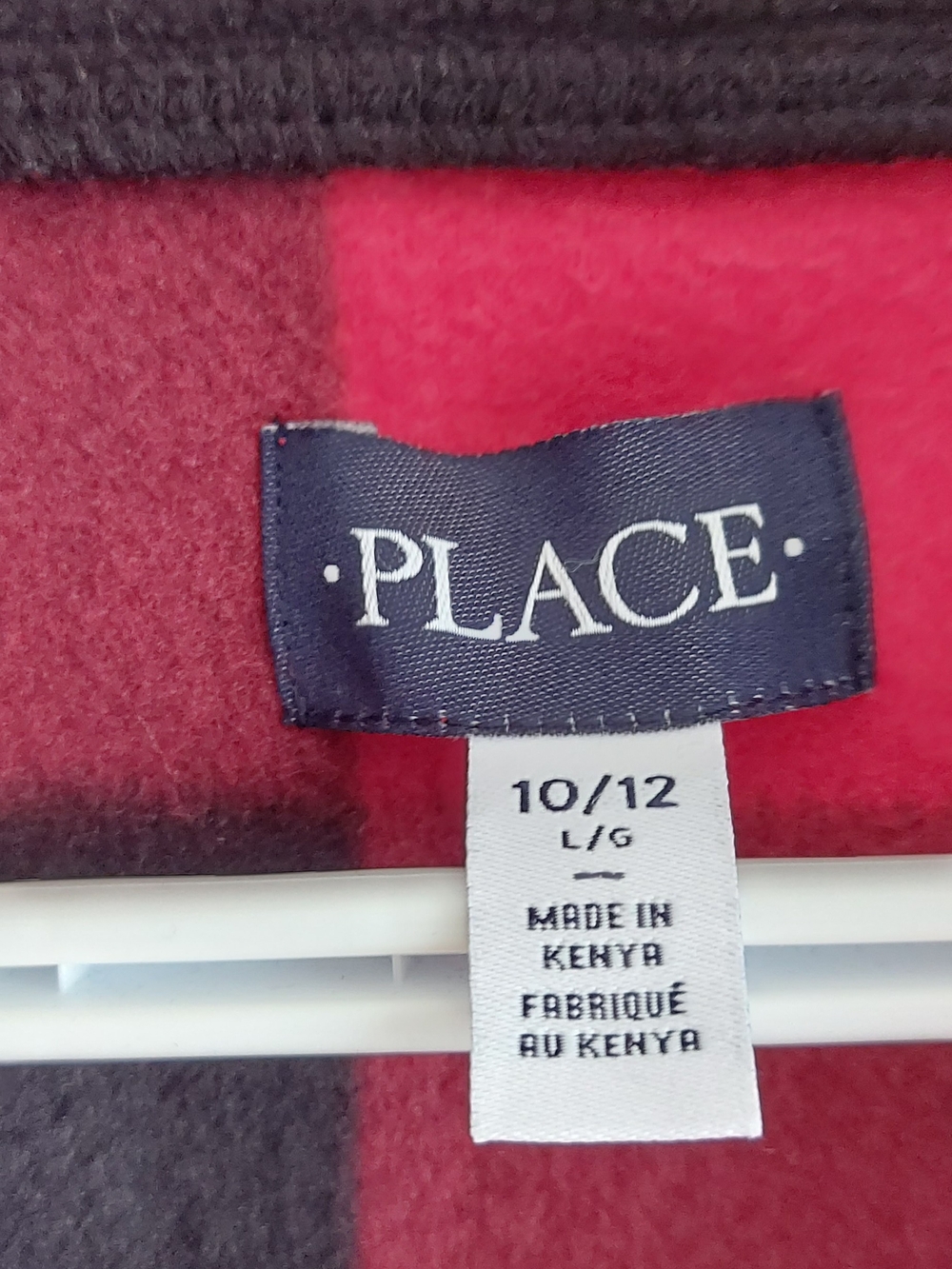 CHILDREN'S PLACE Kids' Red and Gray Fleece Jacket (Size 10/12)
